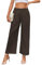 TMEOG Pantalon Fluide Femme Ete Large Chic et Elegant Pantalon Palazzo Taille Elastique Pantalon Ample Coupe Droite Léger Pantalon Business Casual de Costume à Pince pour Femme(Marron,L)