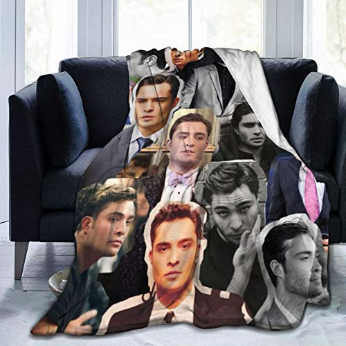 Foursssve Ed Westwick as Chuck Bass, weiche und bequeme warme Überwurfdecke, Picknickdecke, Fleece-Decken für Sofa, Büro, Bett, Auto, Camping, Couch