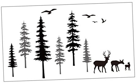 UKCOCO 2St entfernbare Wandaufkleber Makramee Baum Wände Wandtattoo Birke Waldkindergarten dekoration schlafzimmer bedroom decor Abnehmbarer Aufkleber selbstklebendes Wandtattoo PVC