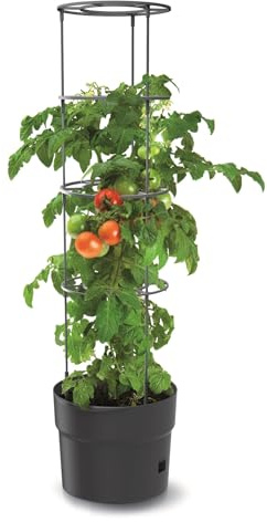 BirnePower Tomatentopf Blumentopf Tomatenkübel 12L Topf für Tomatenpflanzen Tomatenzüchter mit Wasserspeicher Pflanzkübel mit Rankhilfe Rangitter Ø 30 cm H 115 cm