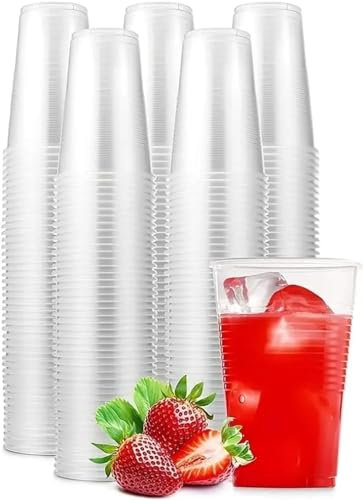 Bicchieri di Plastica Trasparente, 200 ml, Set 1000 Pezzi, Usa e Getta per Acqua e Bevande