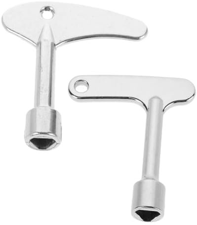 Amosfun 2PCS Utility Spanner Key for Outdoor Garbage Bins Service Doors Ergonomic Metal Design for Gas Electric Box Access Portable Waste Management Tools