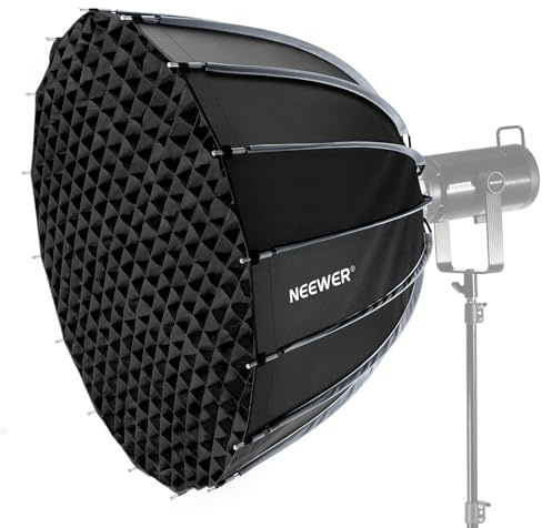 NEEWER BASICS Parabolic Softbox Bowens Supporto, NS38P | Soft Box Compatibile con Godox Aputure 600d Studio Fotografia, Registrazione Video Illuminazione, Luce Diffusore, Grid, Borsa