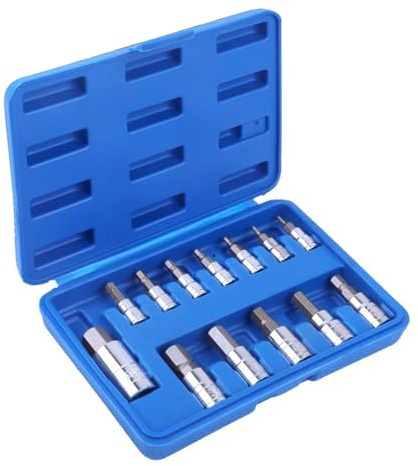 Lot de 13 douilles hexagonales métriques de 2 à 14 mm pour une manipulation rapide et facile des vis Allen