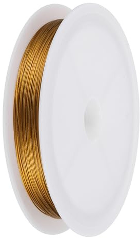 PATIKIL Filo Perline A 7 Treccie 98FT 30m Filo In Acciaio Inossidabile Oro | 0.018inch 0.45mm, Per Creare Gioielli Bracciali Collane, Rivestito In Nylon