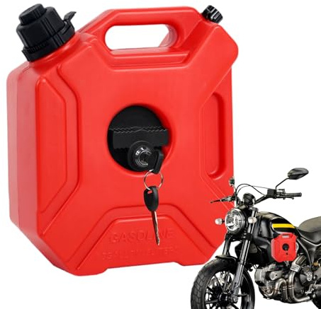 Mimoqk Großer Kanister D-Motoröl – tragbarer 5-Liter-Tank mit sicherem Verschluss, Zubehör für Fahrzeug für Camping, Garten, Baustelle, SUV, ATV, Boot, Fahrer