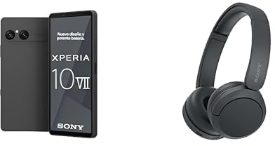 Sony Xperia 10 VII - 6,1 Pouces 19,5:9 OLED avec 120 Hz, Batterie 5 000 mAh, Objectif Ultra Grand Angle 16 mm, Audio 3,5 mm, Android 15, IP65/68, Noir Charbon + WHCH520