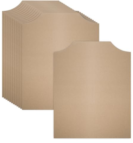 12 Stück Braune Hemd Pappe (Hemdeinlagen aus Pappe) 40 x 33 cm | Kraftkarton Shirt Einleger für Verpackungseinlagen, Kleiderorganisation, DIY Bastelbedarf