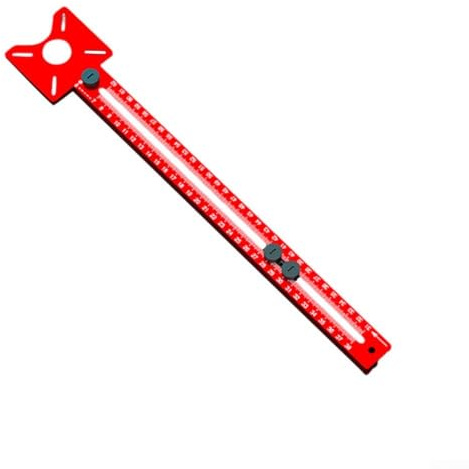 Base per staffa di fresatura in lega di alluminio per la lavorazione del legno Router Jig Circle Guide con macchine di rifilatura Taglio dei bordi per tavole di legno Rosso (A)