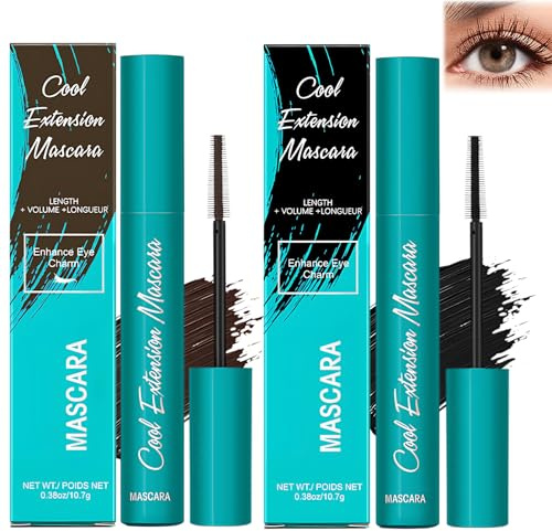 Mascara 2er Set Schwarz & Braun – 5d Volumen Mascara Wasserfest Schwarz, Nicht Verklumpend & Hypoallergen, Sanfte Wimperntusche Für Ältere Frauen Für Empfindliche Augen