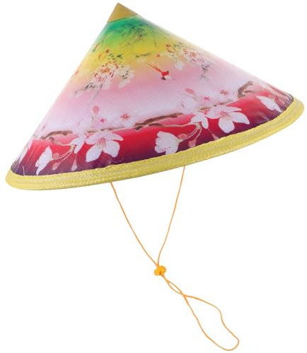 HOMOBABE Chapeau conique en bambou tissé pour cosplay et jardin, chapeau traditionnel pratique et solide, accessoire de danse et déguisement traditionnel