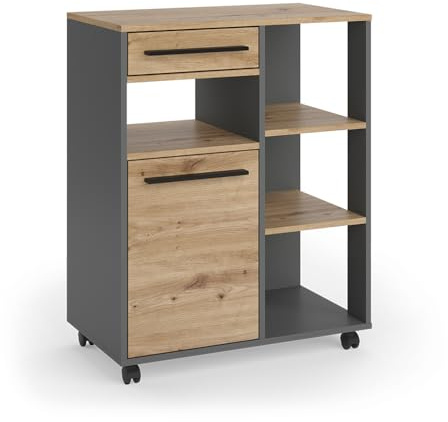 Vicco Küchenbuffet Pure, Artisan-Eiche/Anthrazit, 72.2 x 90.8 cm | mit höhenverstellbaren Einlegeböden zur flexiblen Nutzung