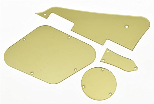 KAISH Gold Mirror LP Pickguard Hintere Hohlraumabdeckungen Halsstababdeckungen Set für Epiphone Les Paul
