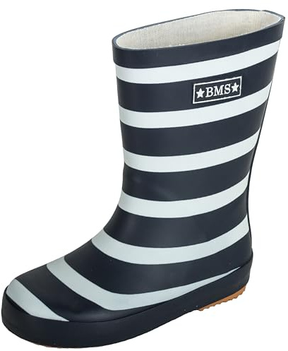 BMS Kinder Gummistiefel Naturkautschuk | Wasserdichte Kinderstiefel aus flexiblem Naturkautschuk für Regen und Matsch