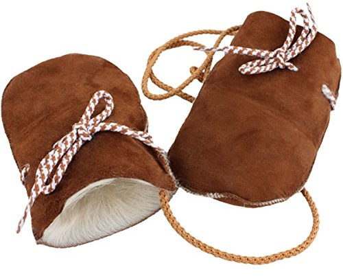 Sonia Originelli Baby Fausthandschuhe Lammfell Kordel Fäustlinge Handschuhe Farbe Natur, Größe 1