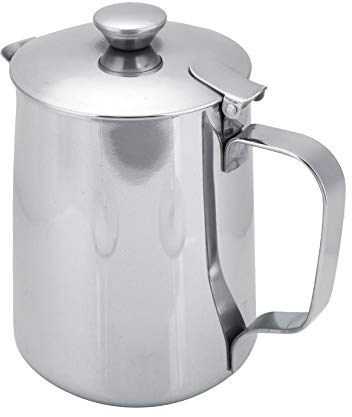Tazza da Caffè In Acciaio Inox, 600ml Brocca in Schiuma di Latte Cappuccino, con Coperchio, per Caffè Art Cucina Ufficio