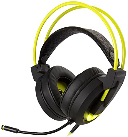 snakebyte PC HEADSET PRO - Cuffie da gioco 7.1 Virtual Surround Sound con microfono regolabile / cancellazione del rumore / controllo Mute / Volume & Bass Boost sul cavo, illuminazione LED