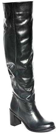 Anna Calzature Hubs Stivale Stivaletto Boot corsaro a Tubo in Vera Pelle Artigianale Made in Italy (40 EU)
