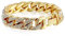 Fliyeong Premium Quality 14mm Mens Women Hip Hop Iced Out Curb Cuban Bracelet Chain Gold Pave