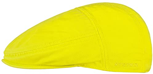 Stetson Paradise Cotton Schirmmütze Herren - Flatcap mit UV-Schutz 40 - Herrenmütze aus Baumwolle - Schirmmütze (Schirmlänge 4,5 cm) - Schiebermütze - Flat Cap Sommer/Winter Neongelb M (56-57 cm)