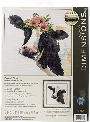 Dimensions Simplicity Creative Corp Cross Stitch, Sweet Cow (14 Count), One Size