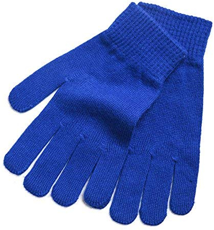 iMongol 100% Pure Cashmere Women Men Full Fingers Signature Gloves Mittens -Warm Wool -FBA… (Blue)