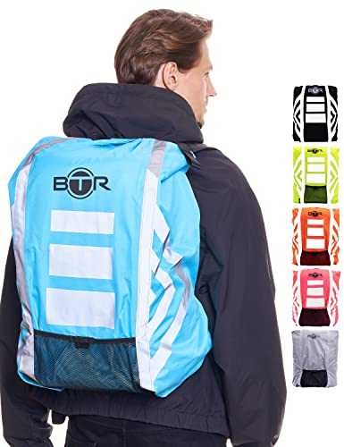 BTR Wasserfester Regenschutz für den Rucksack, Regenschutz für Schulranzen. Blau. Medium.