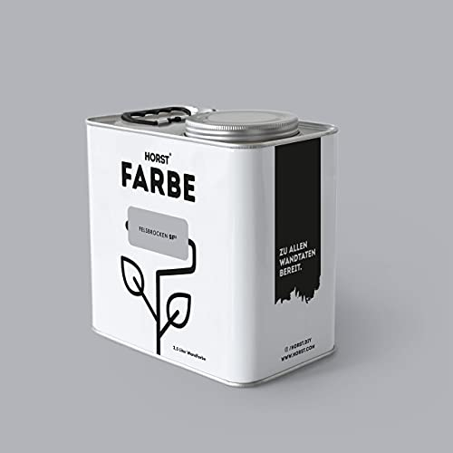 HORST Wandfarbe Felsbrocken 2,5L - Hochwertige Innen-Farbe - Hohe Deckkraft & Schnelltrocknend - Geruchsneutral - Spritz- & Tropffrei - 100% Natürlich - Grau