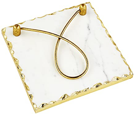 Mud Pie Serviettenhalter mit goldfarbenem Rand, 20,3 x 20,3 cm