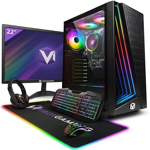 Vibox VI-46 Gaming PC Bundle • AMD Ryzen 3 3200G 4.0GHz • Radeon Vega 8 • 16GB RAM • 2TB HDD • 240GB SSD • Windows 11 • 22 Monitor • WiFi