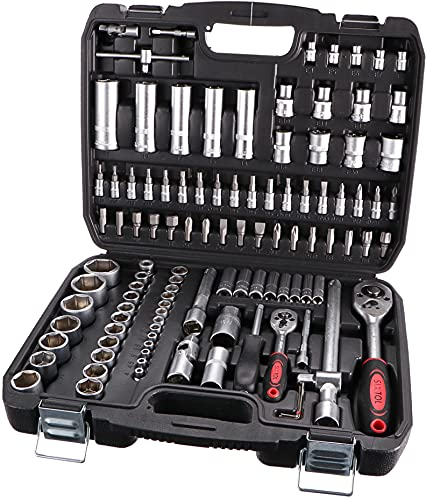 SIXTOL TOOL SET 108 Gola-Set im Koffer | 1/4 & 1/2 Ratsche | Metallverschluss