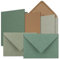 15x Karten-Set DIN B6 - Kraftpapier Braun - Kraftpapier Grau - Kraftpapier Eukalyptus - Faltkarten mit Umschläge - 3 Farben - 12 x 17 cm & Umschläge - 12,5 x 17,5 cm