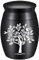 CREATCABIN Urne Mini-Baum des Lebens, Vögel, Herz, Haustierasche, Kleines Andenken, Wasserdicht, Edelstahl, Feuerbestattungsbehälter, Glas, 30x40mm, Schwarz