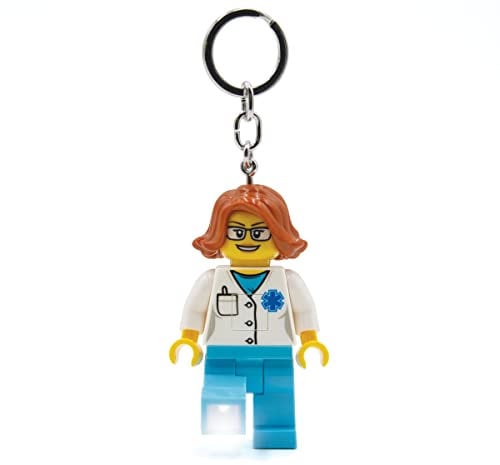 LEGO Iconico Dottore Portachiavi Torcia - Altezza 76 mm (KE184) - 2 batterie CR2025 incluse