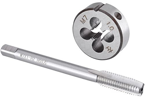 Burkit Ensemble taraud et filières M7 x 1 pour gauche, filetage M7 x 1,0 et filière ronde