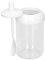Natudeco 3 PCS Assaisonnement Boîte avec Cuillère Élégant Simple Condiment Boîtes Pots Ensemble Transparent Épice Bouteille Assaisonnement Conteneur De Stockage pour La Maison Cuisine