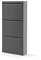 Alveon Schuhschrank Schmal Schuhregal Metall Schuhkipper mit Magnet Klappen Schuhablage Montiert und Wandmontage (Schwarz, 3 Klappen)