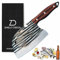 ZINELLO DESIGN - Cuchillo de cocina japonés profesional de acero inoxidable 18/10 y mango de madera. Cuchillo de Chef, Cortador de Cocina, Cuchillo Carnicero con Escaladora de Pescado, Abrebotellas