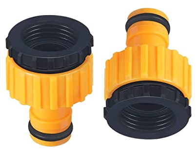 Hose Tap Connector 3/4 inch and 1/2 inch BSP 2in1 Plastic Outdoor Graden Hose Tap Connector Threaded Faucet Adapter (2Pack)