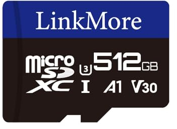 LinkMore 512 GB Micro-SDXC-Karte, A1, UHS-I, U3, V30, Klasse 10 kompatibel, Lesegeschwindigkeit bis zu 95 MB/s, Schreibgeschwindigkeit bis zu 70 MB/s, SD-Adapter im Lieferumfang enthalten