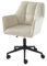 BAÏTA Fauteuil de Bureau Mona en Velours Blanc cassé avec Pieds Noirs