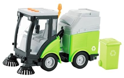 AWHAO Children Simulation Road Sweeper Toy Cleaning Truck with Brushes Street Sweeper Toys Toddlers Preschool Educational Toys Trucks and Work Vehicles Toy