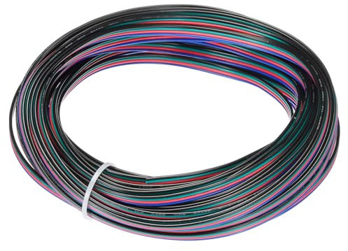 sourcing map 24 Gauge 4 Conductor Electrical Wire Tinned Copper Cable 49FT Flexible Stranded Hook-up Wire for LED Strips Lamps Residential Wiring Car Circuit