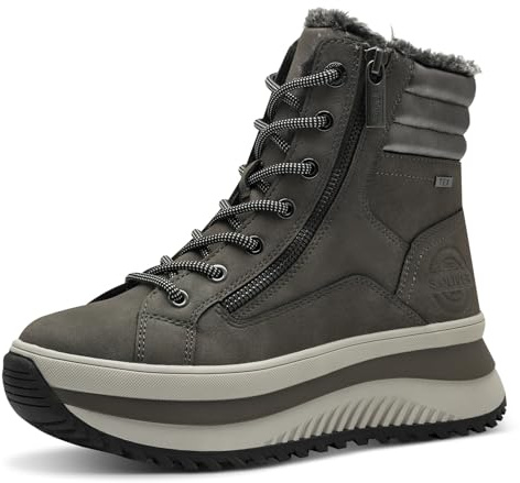 s.Oliver Damen Sneaker hoch mit Fütterung Plateau Wasserabweisend, Grau (Dark Grey), 40 EU
