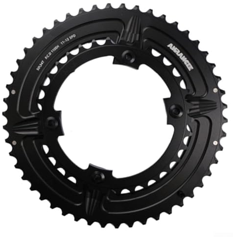 Plato asimétrico de carretera, 50 34T 110BCD, plato doble para 105 R7000 R8000 R9100, hecho de AL7075, mejora tu rendimiento de ciclismo, negro (36/52T)