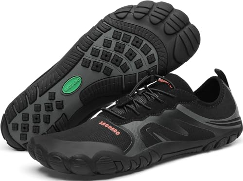 SAGUARO Badeschuhe Herren Damen Wasserschuhe Schwimmschuhe Strandschuhe Aquaschuhe Neoprenschuhe Tauchschuhe - rutschfeste Leicht Schnelltrocknende, Unheimlich Schwarz Gr.42 EU