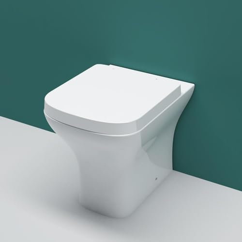 Sky Bathroom Back to Wall Square Toilet Ceramic Soft Close Seat Modern Bathroom BTW WC Pan