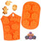 2 Stück Halloween Kürbis Silikon Backform, Kuchenform Keksform Muffinform, Halloween Geist Silikon Schokoladenform, Kürbis Fledermaus Schädel Geisterform Silikonform, für Küche DIY Backen(B)