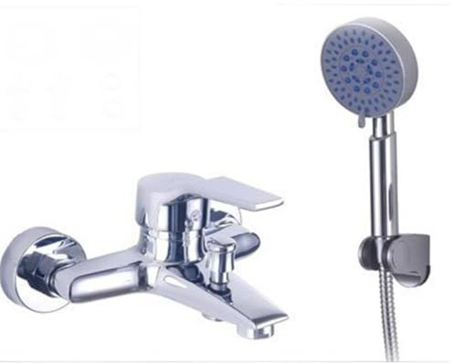 Grifo mezclador moderno para bañera y ducha, grifo mezclador de baño, latón macizo cromado para bañera y ducha (grifo de baño)