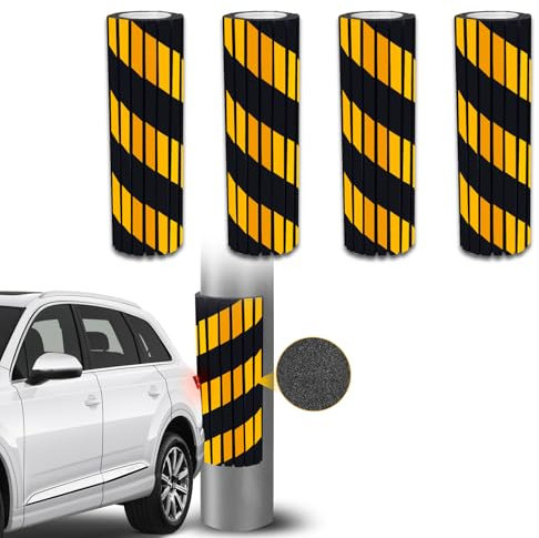 SDLDEER 4 Stück Garagen Wandschutz, 40x25x2cm Selbstklebend Autotür Wandschutz Auto Schutz Garage Türkantenschutz Eva Schaumstoff für Autotür Schutz, Garagenwand und Parkplatz (gelb/schwarz)